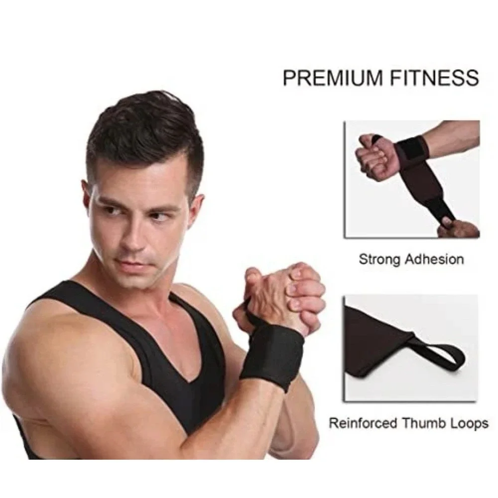 Brand New Weightlifting Wrist Wraps with Thumb Loops Wrist Support for Men Women